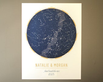 Custom Star Map: Celebrate a wedding or anniversary with a personalized map of the sky | Astronomy Art | Unique Wedding Gift