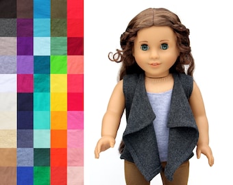 Fits like American Girl Doll Clothes - Cascade Cardigan Vest, You Choose Color | 18 Inch Doll Clothes