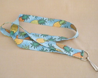 Pineapples - handmade fabric lanyard