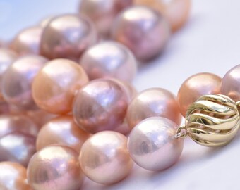 Natural Pearl 14 mm-Freshwater Pearl Necklace-Wedding Jewelry-Bridal Jewelry-Anniversary gift-Birthday present-Mothers necklace-for her