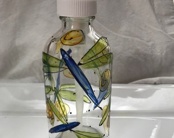 Handpainted Dragonfly 8oz pump bottle