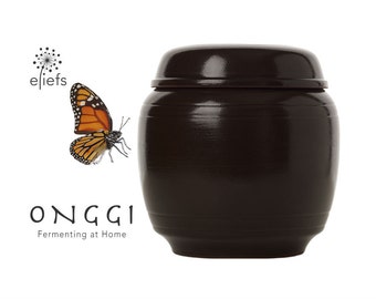Fermenting at home with eleifs Onggi | Kimchi, sauerkraut, soysauce, vinegar etc. | 100% Eco-friendly & Breahting | fermentation crock (2L)