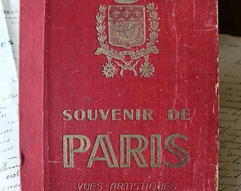 15 Vintage French Colored Postcard Paris Book, Postcard Collection - Paris, Artistic photographs