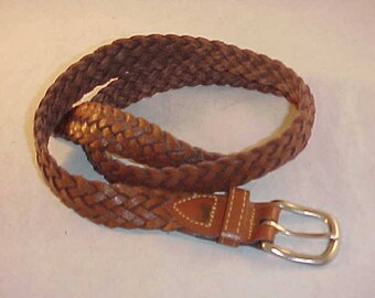 Braided Leather Belt Size 36 Made In Argentina