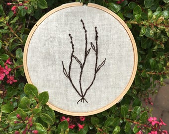 Simple florals, blackwork, embroidery, minimalistic