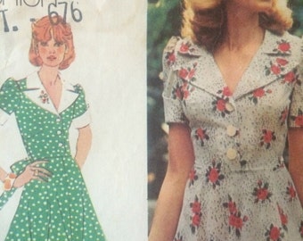 Really Cute Vintage Dress with Gored Skirt---Simplicity 5562