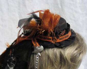 Harley Biker Chick 5" Mini Fascinator