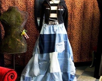 CUSTOM Deconstructed Reconstructed Denim Ball Skirt YOUR SIZE