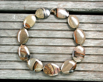 Indian Paint Jasper oval flats beads (ETB01009)
