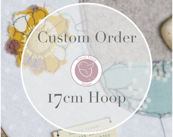 Custom Pebble bird Embroidery Hoop
