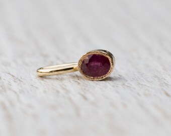 Ruby pendant, 14k gold pendant, ruby necklace, July birthstone, red ruby pendant, birthstone necklace, pendant necklace, ruby jewelry