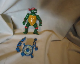 Vintage 1989 TMNT Teenage Mutant Ninja Turtles Raphael Break Fighting Wacky Complete Action Figure Toy by Mirage Studios, Playmate