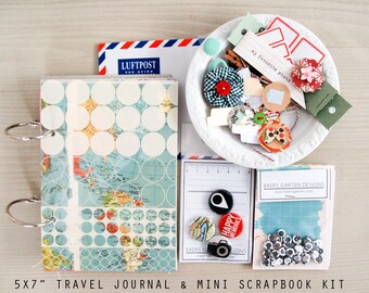 Travel Mini Journal / Album & Scrapbook Kit