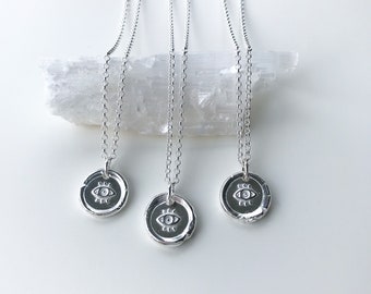 Eye of Protection Necklace / Silver Necklace