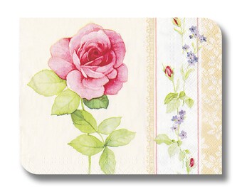 Rose paper napkin for decoupage, mixed media, collage, scrapbooking x 1. La Rose . No 1081