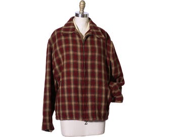 1980s Women's Woolrich Plaid Zip Jacket