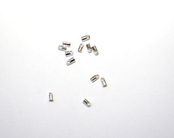 20Pcs small End caps / 2, 1 x 4, 5mm / silver tone EK19