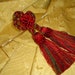 Decorative ROSETTE Double KEY TASSEL in Red, Upholstery, Pillows, Picture Hangers
