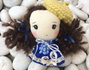 Handmade brooch- Cute girl with beret