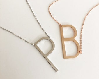 Large Chunky Oversized Inital Necklace