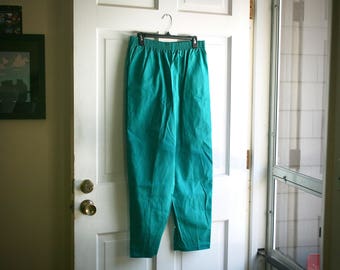 Size 14 Vtg Teal Pants - 80's-90's