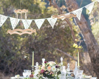 Ivory vintage style wedding garland, sample flag