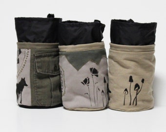 California Earthy Green Rock Climbing Chalk Bag Outside Drawstring