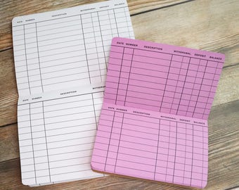 CHECKBOOK Register Traveler's Notebook Insert - Choice of 22 colors and 8 sizes