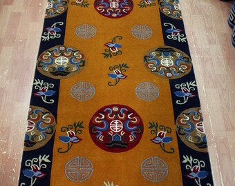Wool Tibetan Rug Carpet 3x6 ft Mandala Tibet Nepal buddhism buddha auspicious