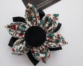 Double Flower Fabric brooch