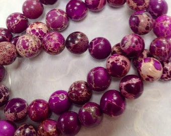 0861.002 Agate Marbled Cerise/Purple /Beige 8 mm