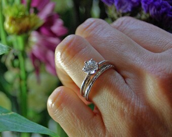 Luz - engagement ring, cubic zirconia, gemstone ring, alternate engagement, cubic zirconia wedding, cz stacking ring, continuum silver ring