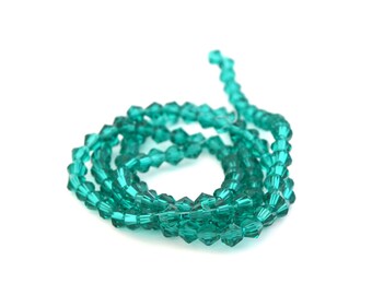 100 beads bicones 4 mm Green Blue