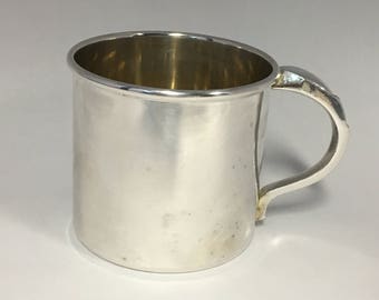 Vintage Silver Plated Childs Cup, Baby's Christening Cup, Child's Mug, Baby Gift, Community Silver Plate, SP Copper, B.M. Mounts ,Gold Wash