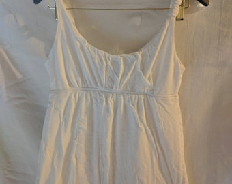 J CREW Camisole Tank White Cotton Jersey size Small Babydoll
