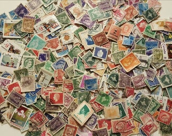 SPECIAL!! Worldwide Postage Stamps, Lot of 1000 Used Off Paper Stamps, DUPLICATES, Small Common WW Stamps, Collage Supply, Colorful Variety