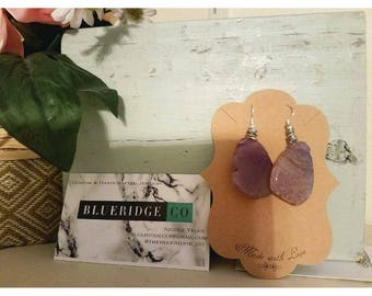 Oval Purple Amethyst Earrings