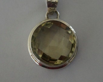 Wear- Any Where LEMON TOPAZ Silver Pendant