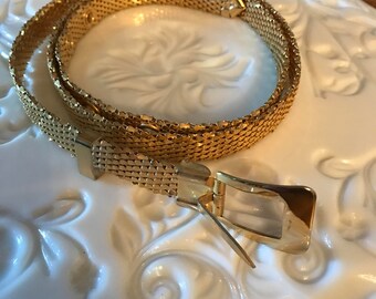 Vintage gold tone snake link belt