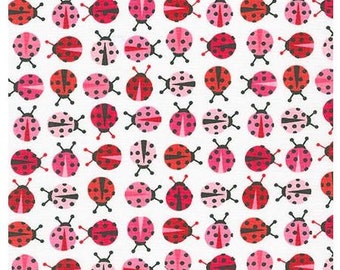 MINI Pink Ladybugs From Robert Kaufman's Urban Zoologie Mini Collection by Ann Kelle