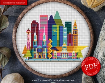 Denver Cross Stitch Pattern for Instant Download *P146 | Easy Cross Stitch| Counted Cross Stitch|Embroidery Design| City Cross Stitch