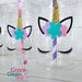 Unicorn Eyelash Themed Party Cups with Lids and Straws