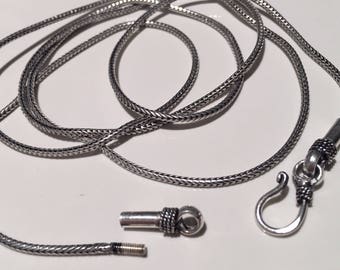sterling Silver Chain,30" chain, Necklace /Rope chain/handmade/Vintage /Ethnic/silver Necklace hippy gypsy sterling jewellery shop (##4)