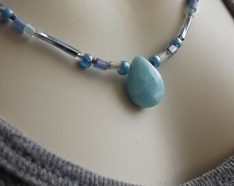 Blue Czech Glass Choker
