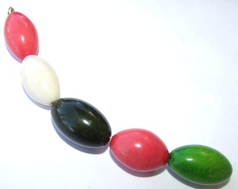 Mixed Colors Tagua Nut Beads, Five 14mm Olive Beads, Organic Beads, Natural Beads, Vegetable Ivory Beads, EcoBeads