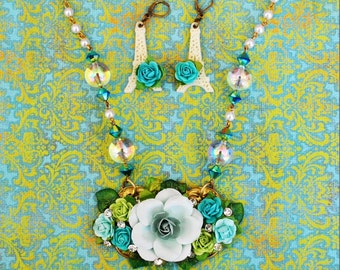 Swarovski Crystal Springtime in Paris Necklace and Earring Set