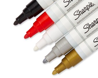 Sharpie Paint Marker Medium Point Oil Based All 5 Color Set; Drawing, Packing and Shipping, Sharpie Arts Crafts