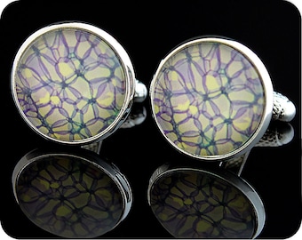 Science cufflinks - gift for men - Rose stem section under the microscope - Biology Cuff links - Scientist gift - Science gift - Rose (CL1)