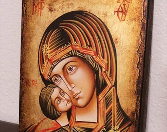 Religious Icon Virgin Mary and the Holy Infant