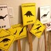 PDF: Set of 7 Dinosaur Crossing Signs - Dinosaur Themed Party Warning Caution Zone Paleo Caveman silhouette